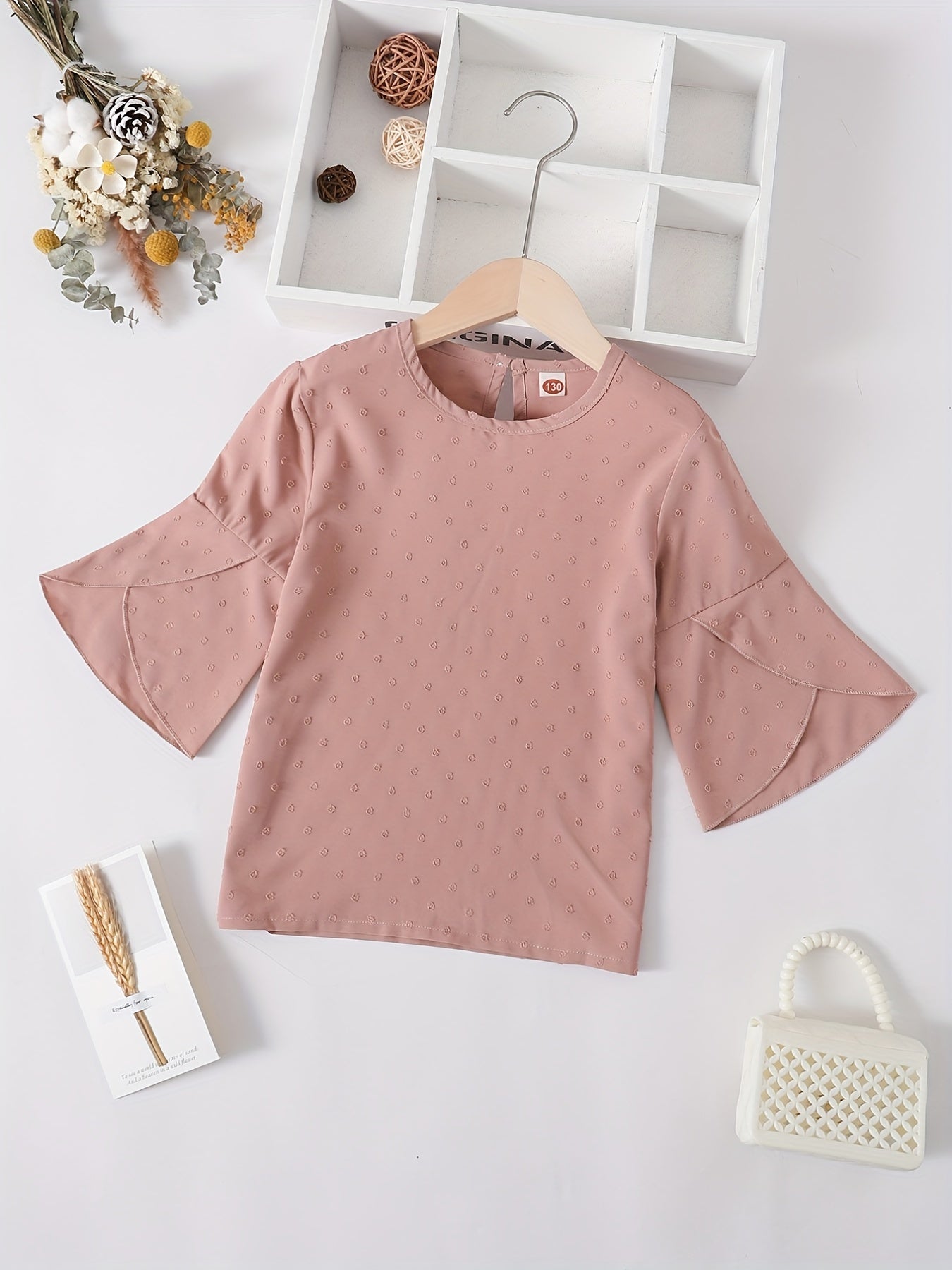 Girls Flared Sleeve Blouse For Summer Holiday Party