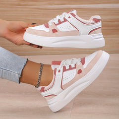 Women's Colorblock Casual Sneakers Flatform Non slip Sporty Shoes