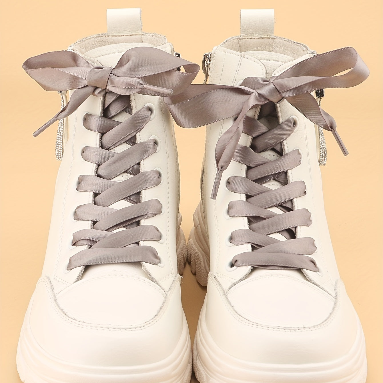 Polyester Ribbon Glossy Shoelaces Lace Silk Satin Wide Flat Shoelaces