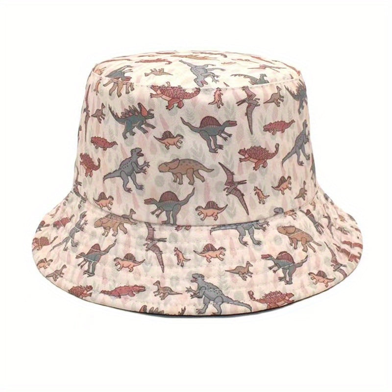 Unisex Sunshade Bucket Hat with Dinosaur Print