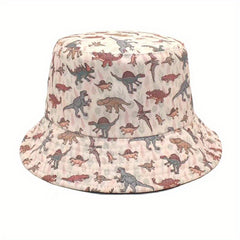 Unisex Sunshade Bucket Hat with Dinosaur Print