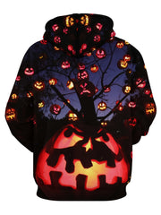 Men's Halloween Pumpkin Light Hoodie Casual Hooded Sweatshirt