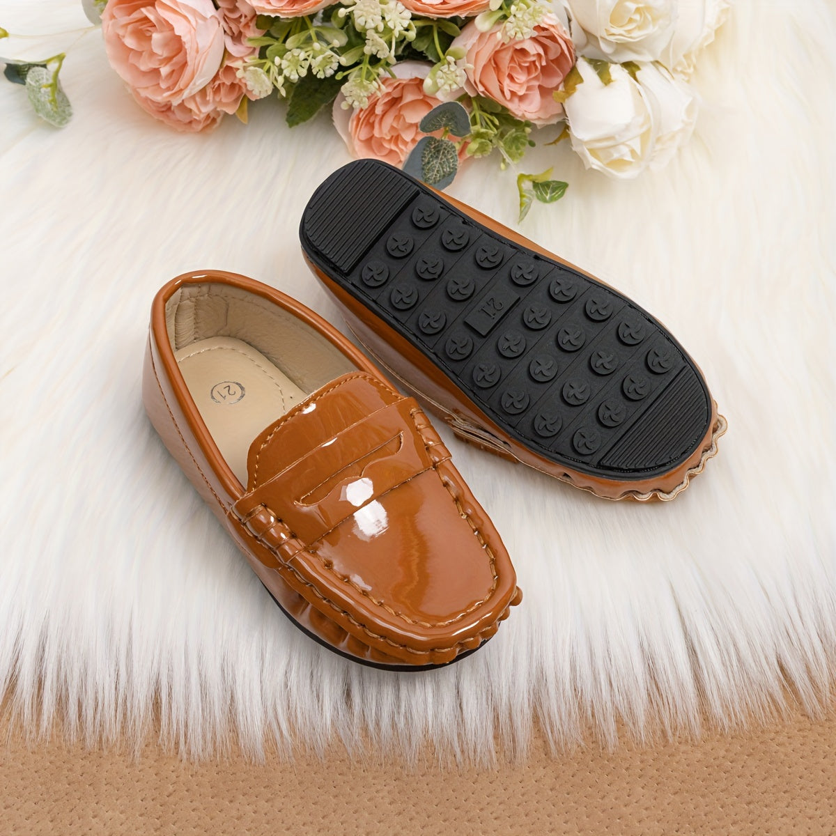 Boys Slip On Loafer Shoes Lightweight Comfortable Non Slip Flat Shoes