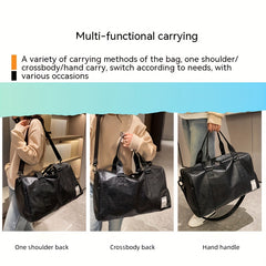 Large Capacity Zipper Fitness Tote Bag for Sports and Travel