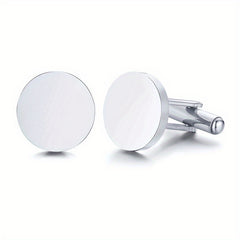 Personalized Stainless Steel Round Cufflinks for Men