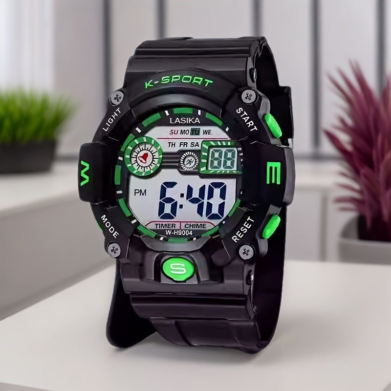 Boys' Sporty Digital Watch Alarm Stopwatch Waterproof Strap Ideal for Swimming