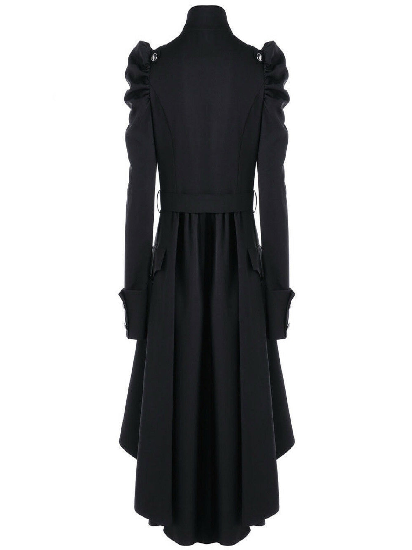 Double Breasted Belted Pea Coat Spring Mid Long Lapel Outerwear
