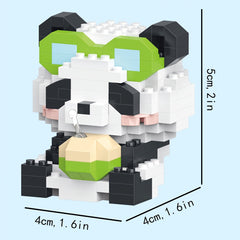 Cartoon Panda Building Blocks Toys DIY Mini Animals Assembly Models Toys