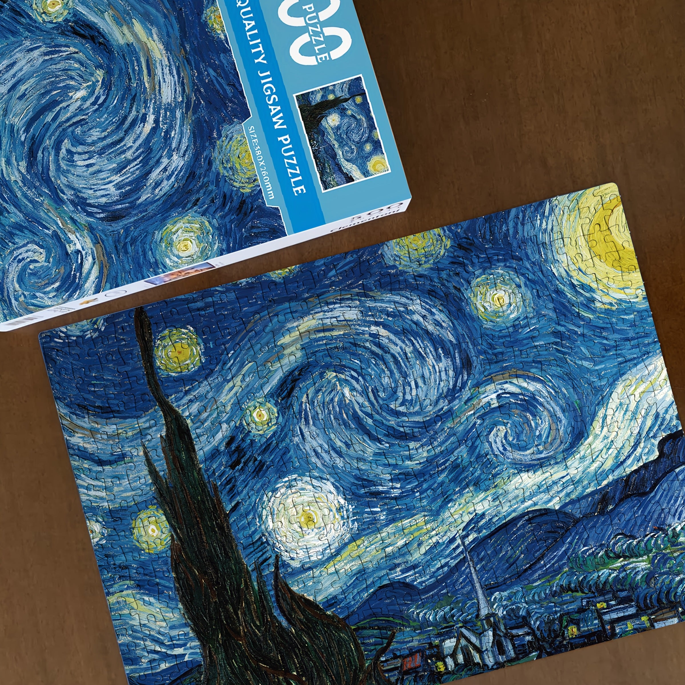 1000pcs Starry Night Puzzle with Picture and Drawing Paper
