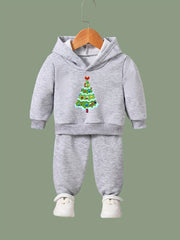 Girls 2pc Christmas Tree Hooded Sweatshirt & Sweatpants Set
