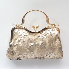 Sequins Evening Bag Kiss Lock Clutch Purse Wedding Handbags