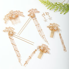 Faux Pearl Crystal Flower Bridal Jewelry Set