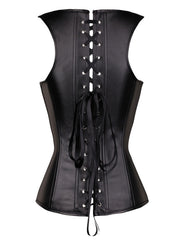 Women's Punk Rock Faux Leather Steampunk Corset Set Retro Goth