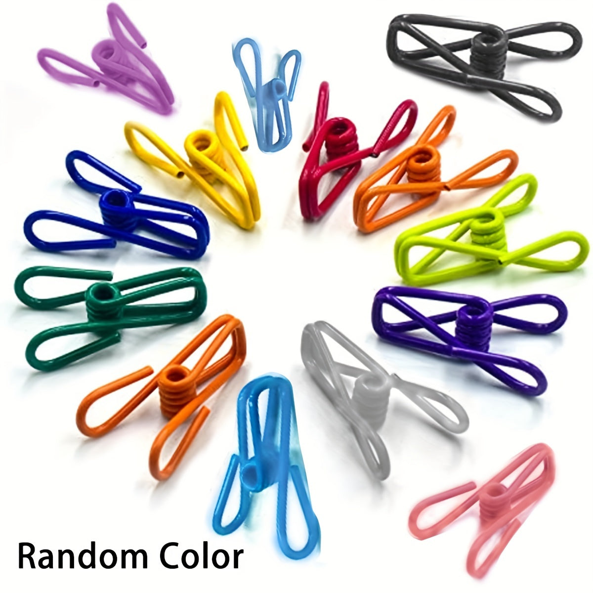 10pcs Chip Clips Keep Food Clothes Paper Secure PVC Coated Steel