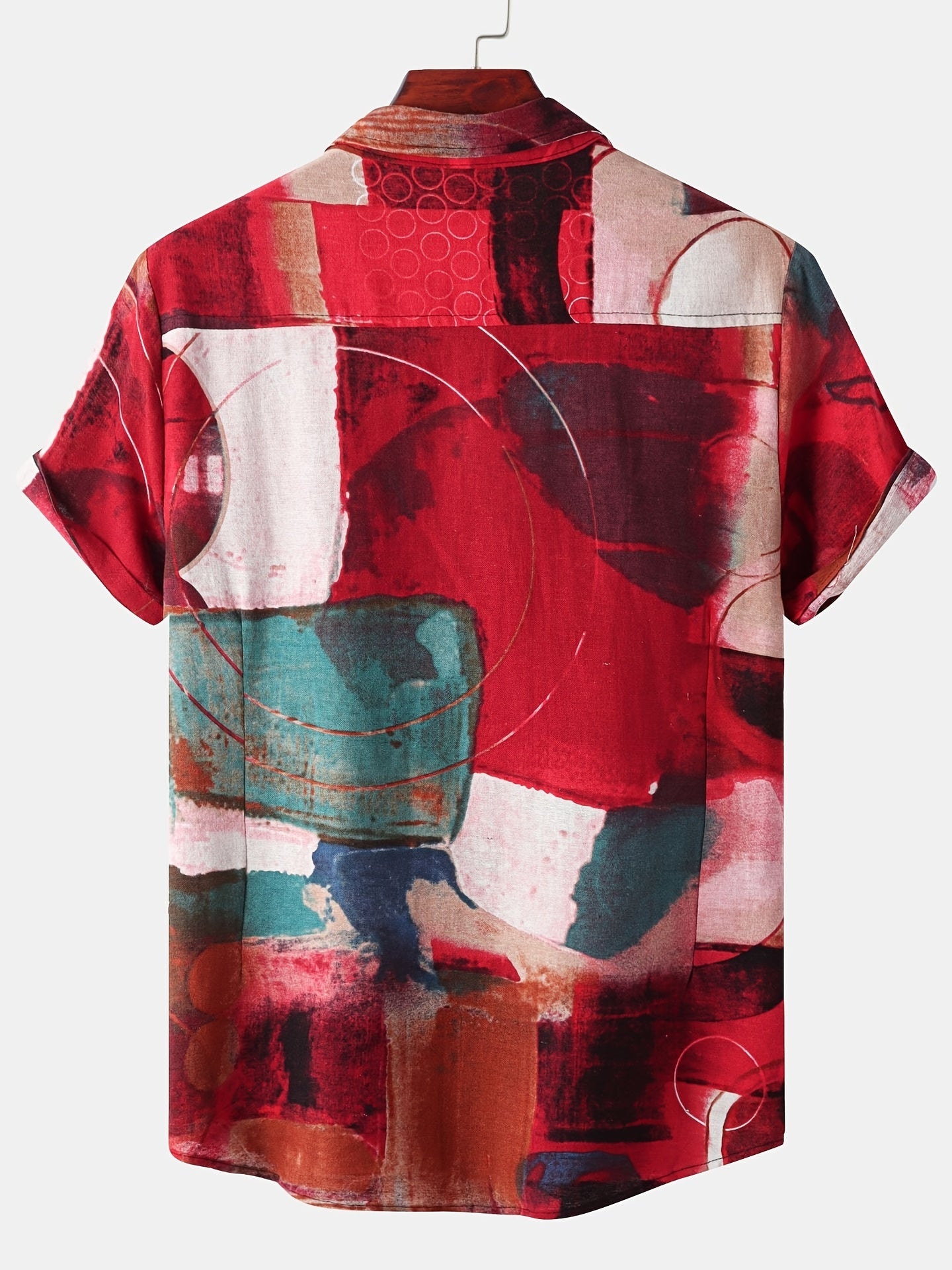 Men s Flax Tie Dye Short Sleeve Hawaiian Shirt for Summer Beach Vacation
