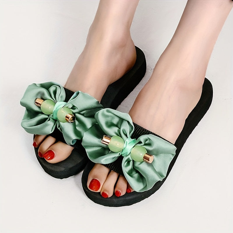 Bowknot Open Toe Slippers Lightweight Sandals
