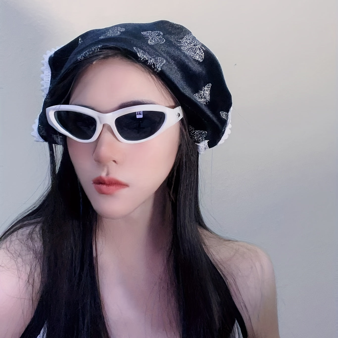Y2K Butterfly Hot Stamping Triangle Scarf Headband
