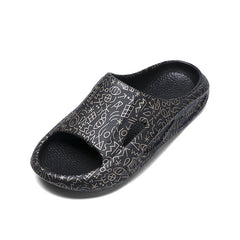Men Graffiti Cloud Slides Pillow Slippers Lightweight Comfortable Open Toe Shoes