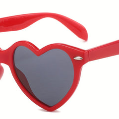 Y2K Heart Sunglasses Love Theme Rivet Decor UV400