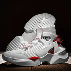 Men's High Top Knit Sneakers Lace Up Breathable
