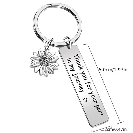 Sunflower Keychain Thank You For Your Part In My Journey