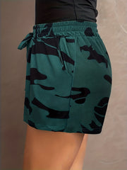 Camo Drawstring Shorts with Pockets for Summer Women's Clothing