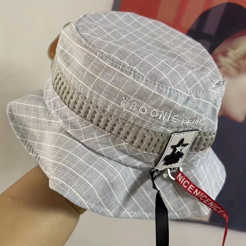 Baby Sun Protection Hat Casual Plaid Fisherman Hat
