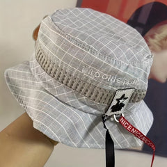 Baby Sun Protection Hat Casual Plaid Fisherman Hat