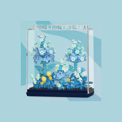 Stackable Dustproof Box with Floral Rose Micro Particle Building Blocks