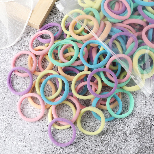 50pcs Girl Mixed Colors Hair Ties High Elastic Hair Accessories