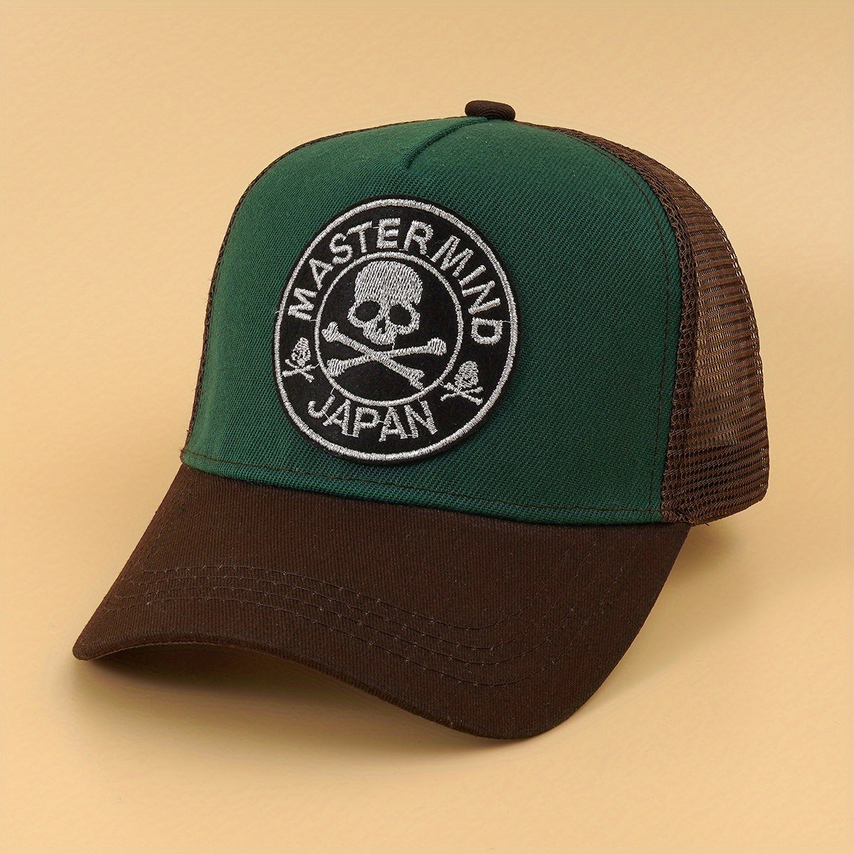 Skull Embroidery Patch Trucker Hat Vintage Hip Hop Mesh Baseball Cap