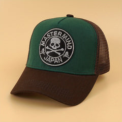 Skull Embroidery Patch Trucker Hat Vintage Hip Hop Mesh Baseball Cap