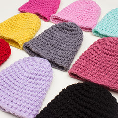Baby Solid Knitted Hat Warm Wool Children's Hat With Ear Protection