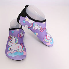 Girl's Cartoon Pony Water Shoes Quick Dry Non Slip Soft Beach Aqua Socks