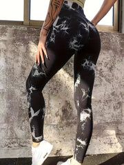Tie Dye High Stretch Yoga Leggings High Waist Quick Drying Sports Leggings
