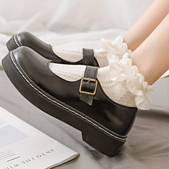 Girls Lolita Lace Ruffle Socks 2 Pairs