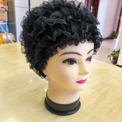 Lace Ruffles Beanie Turban Cap Casual Bonnet Solid Ramadan Beanie Cap