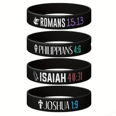 4pcs Letter Pattern Silicone Bracelet Christmas