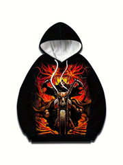 Skull 3D Print Hoodies For Men Loose Hooded Pullover