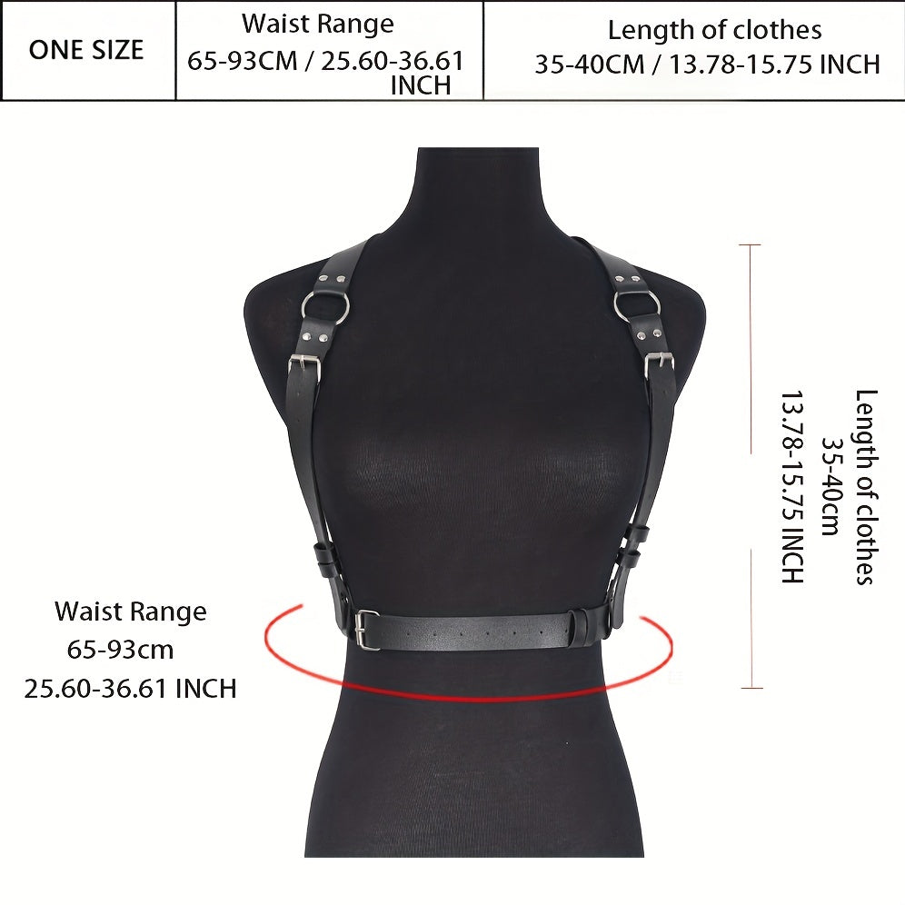 Punk Rivet PU Leather Belt Chest Harness Women Gothic Body Waistband