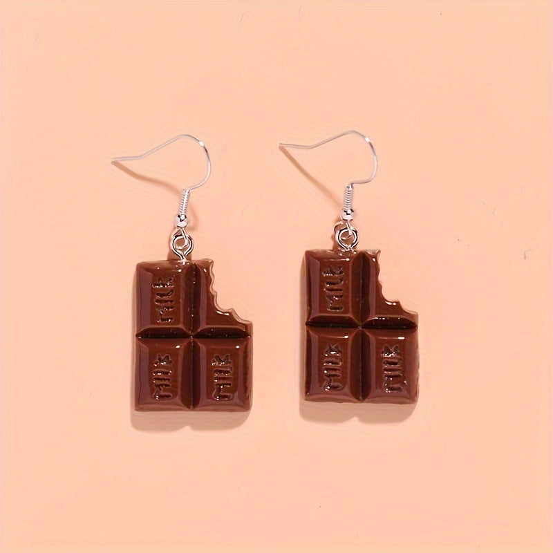 Chocolate Pendant Earrings Retro Party Jewelry for Women Mom Friends
