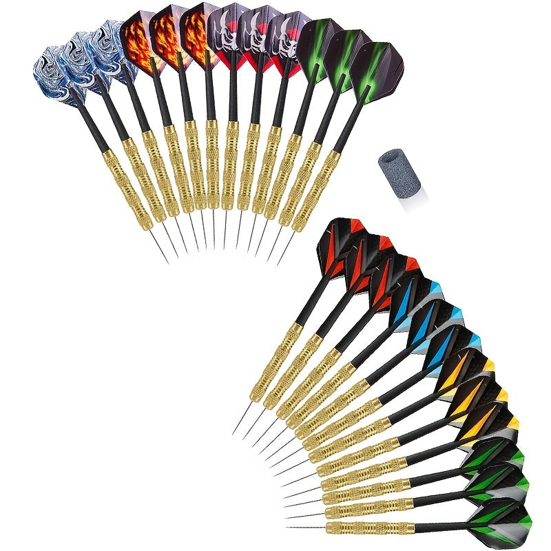 12pcs Professional Steel Tip Darts Set for Beginners 19g 22g 23g 24g