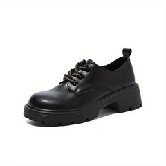 Comfortable Chunky Heel Oxfords Lace Up Shoes Women's Walking Shoes