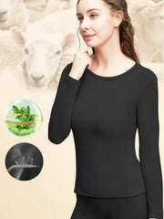 Women's Stretchy Thermal Top Soft Plush Crew Neck Base Layer