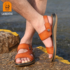 LAORENTOU Men's Non Slip Lightweight Slides Open Toe Quick Dry Slippers