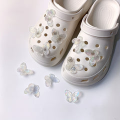 1pc Transparent Butterfly Shoe Buckle DIY Shoe Charms Decoration