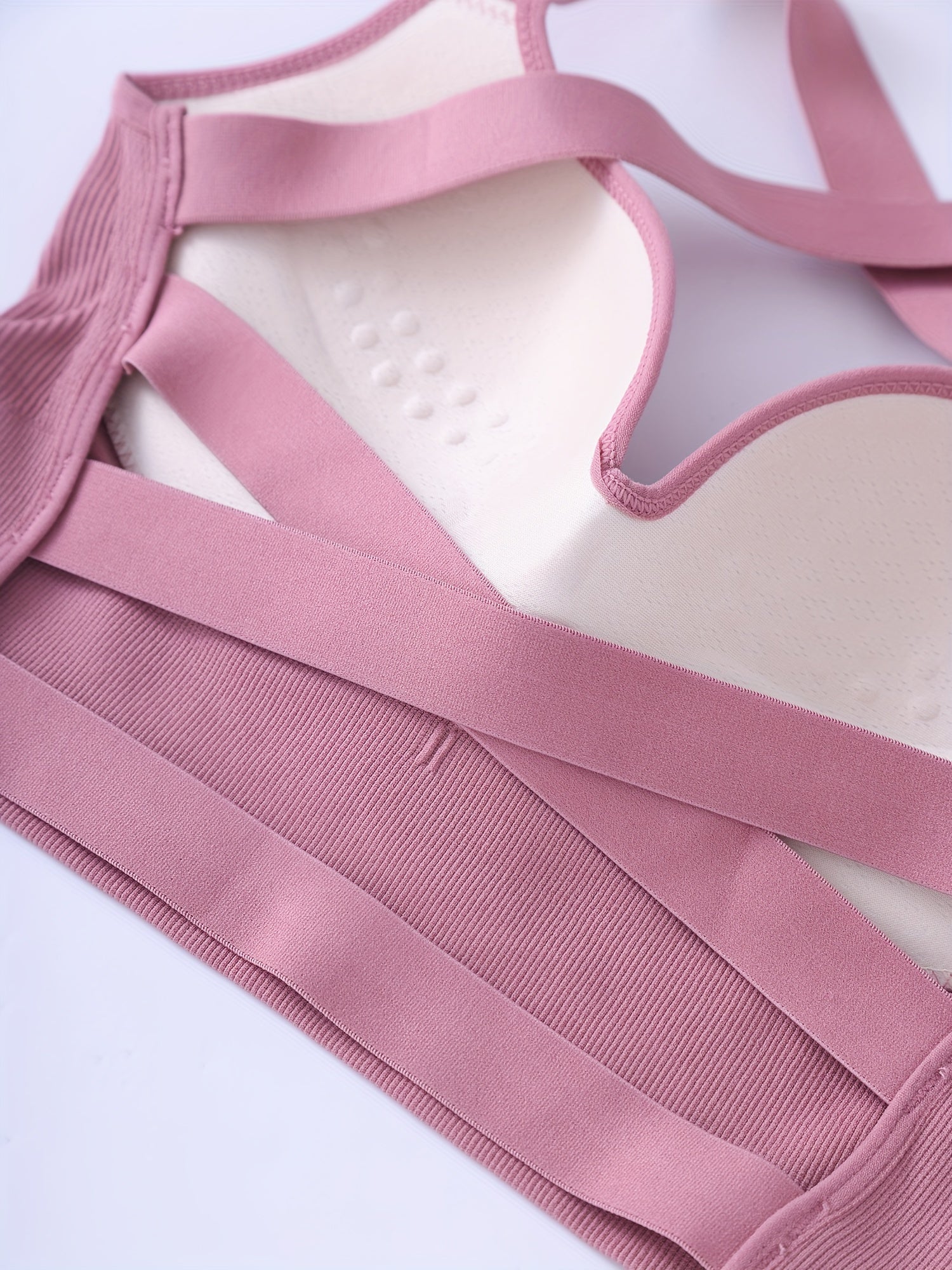 High Impact Sports Bra Criss Cross Wire Support Gym Yoga