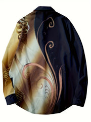 Men's Long Sleeve Lapel Shirt, Button Up