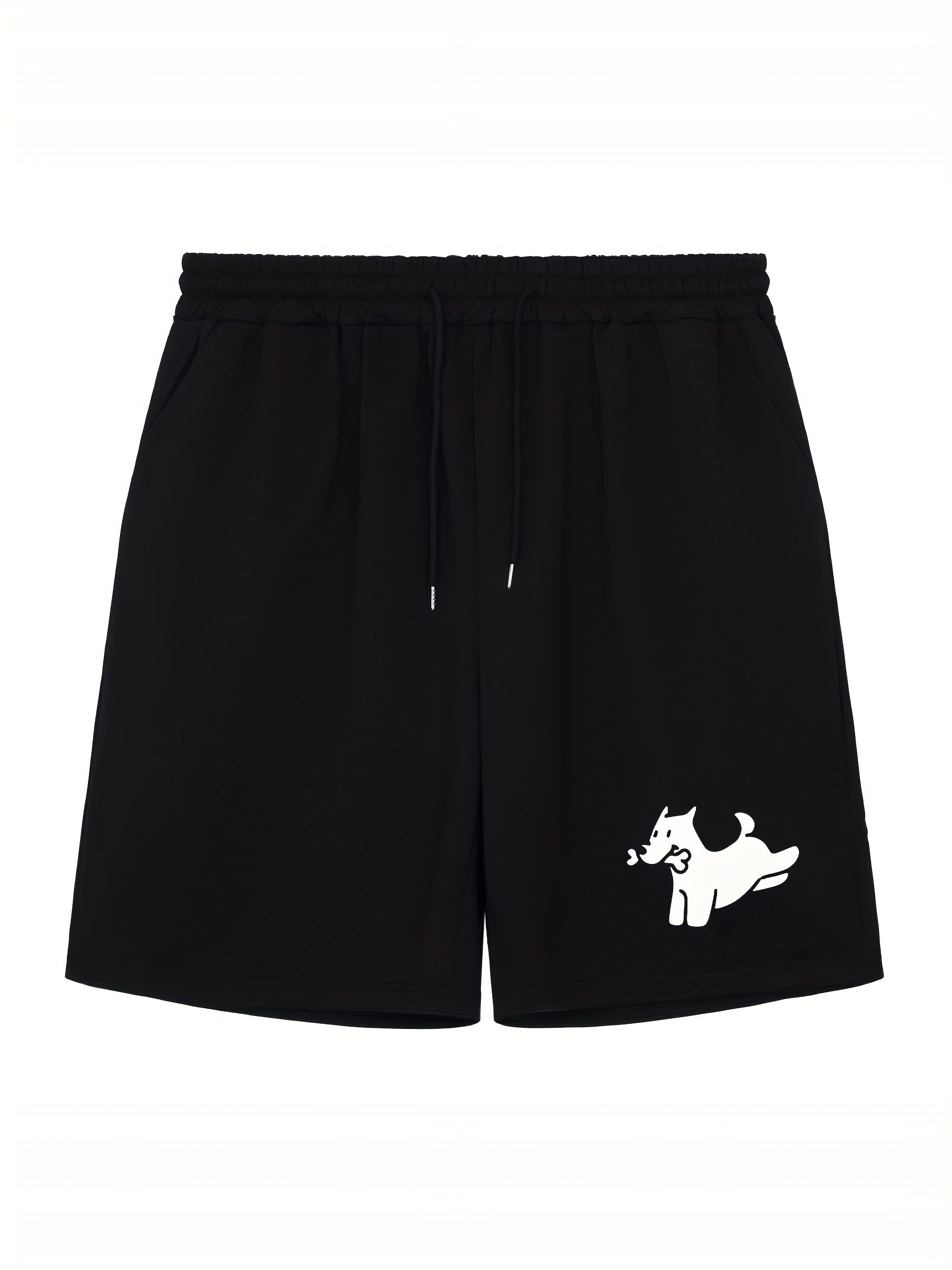 Men's Dog Print Workout Shorts Active Breathable Drawstring Sports Shorts