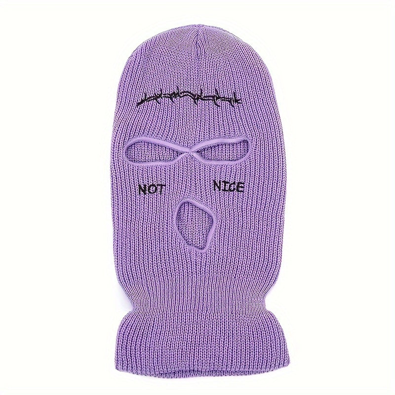 3 Hole Skiing Mask Knitted Balaclava Full Face Cover Winter Sports Mask